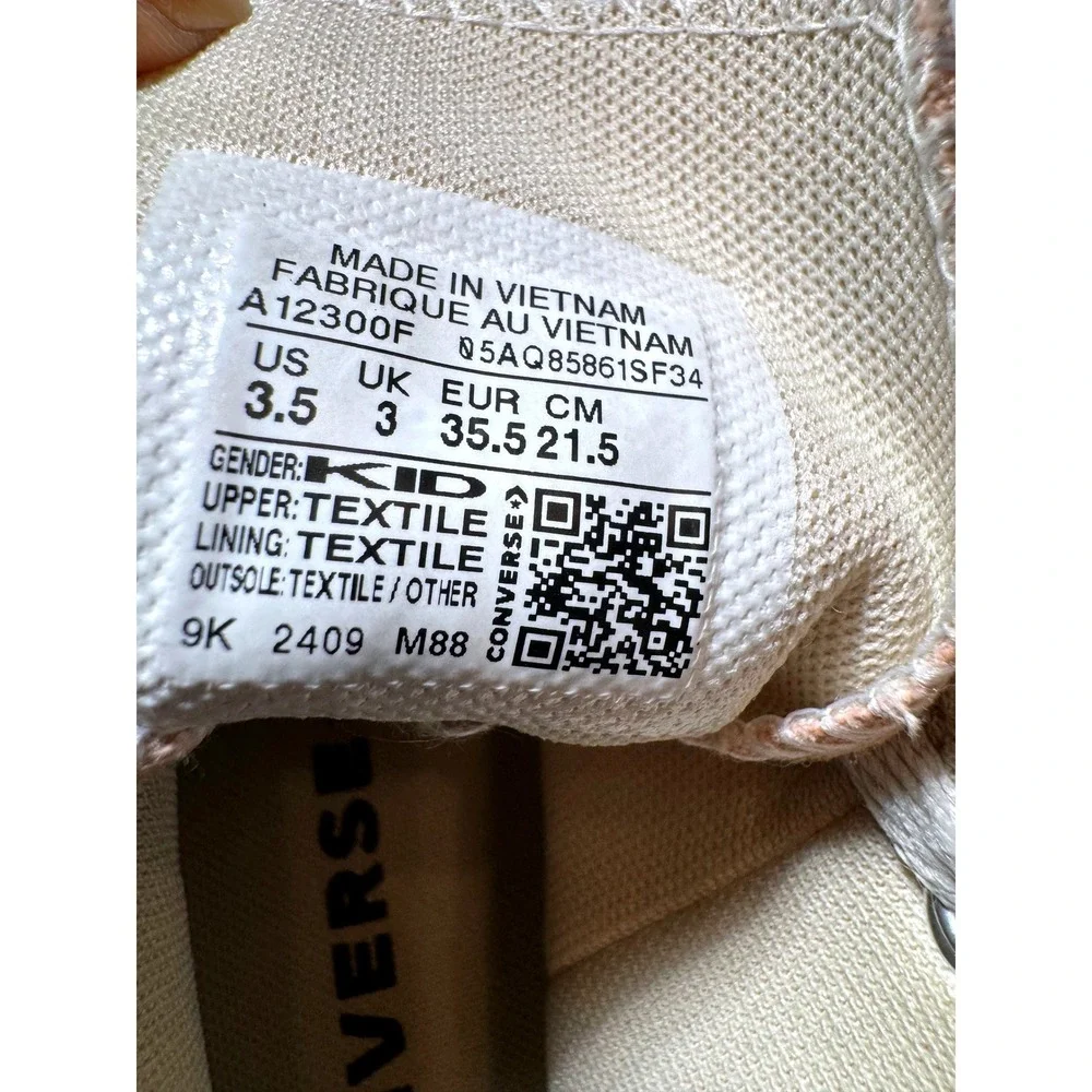 Converse Chuck Taylor All Star High Top Peach Apricot Kids 3.5 A12300F Sneaker